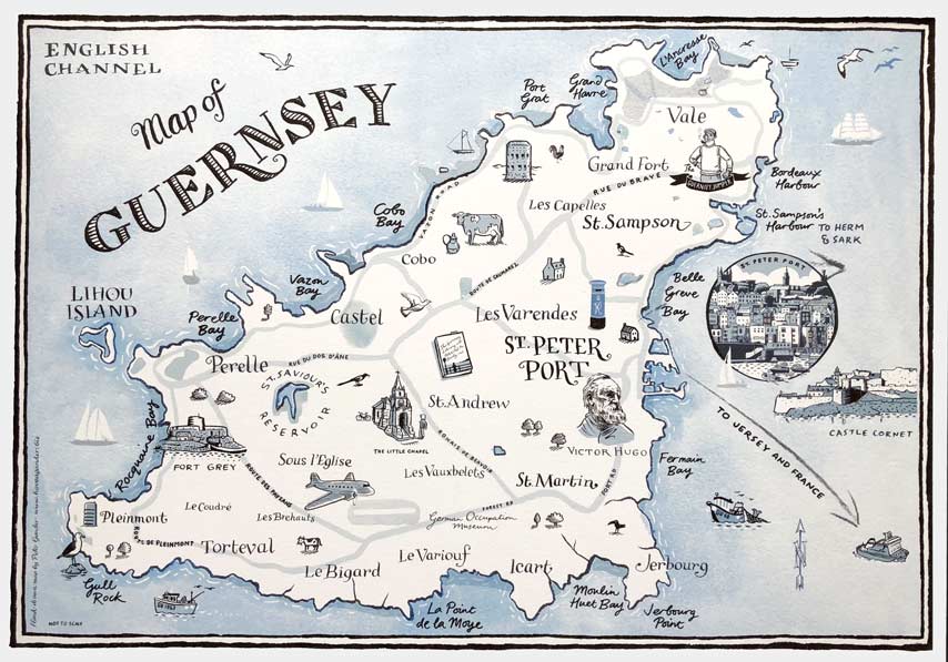Guernsey Illustrated Map