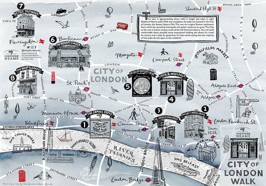 City of London Illustrated Map