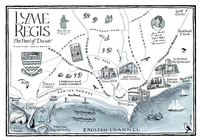 Lyme Regis Illustrated Map