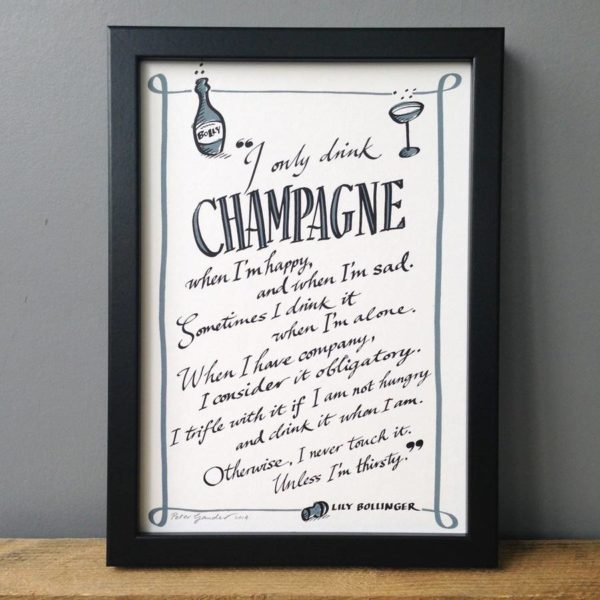 Champagne Typography Print