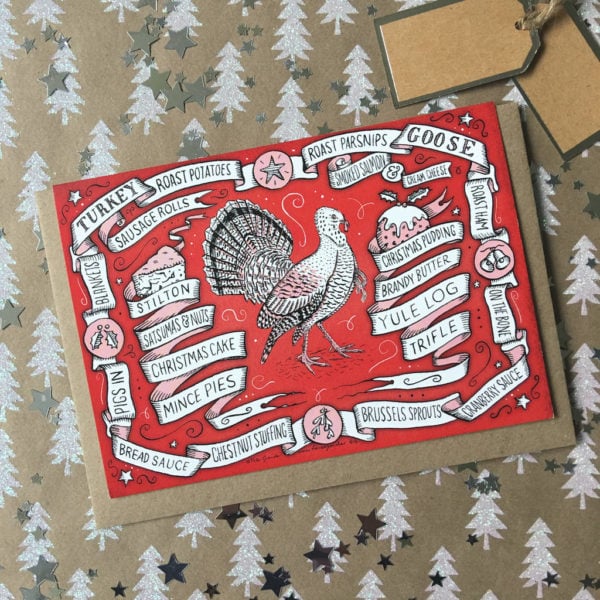 Illustrated Turkey Christmas Cards Pack
