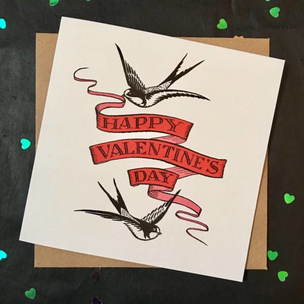 Two Swallows Valentine's Day Card