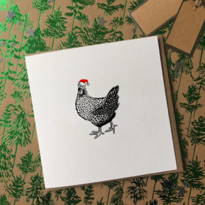 Pack of Eight Christmas Hen Card