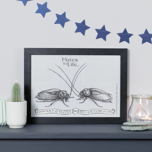 Personalised Cockroach Mates For Life Print