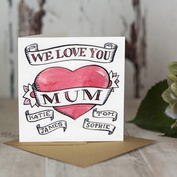 Personalised Hand Drawn Mother's Day Or Birthday Card